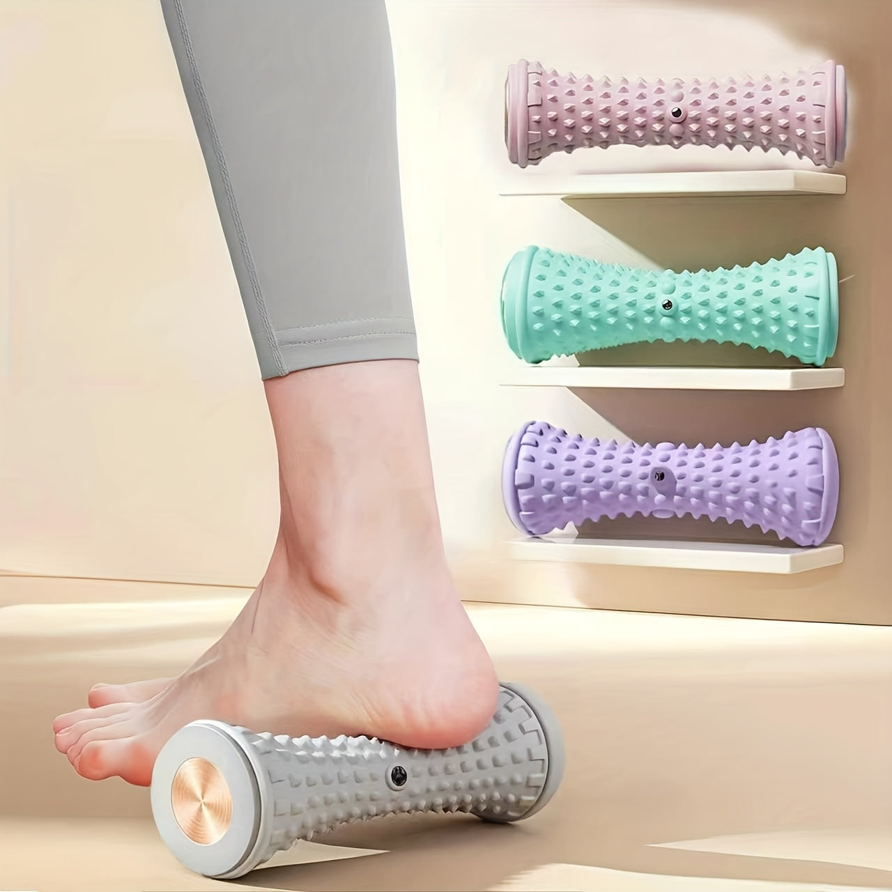 Manual Foot Massage Roller Medium Firmness for Yoga & Fitness